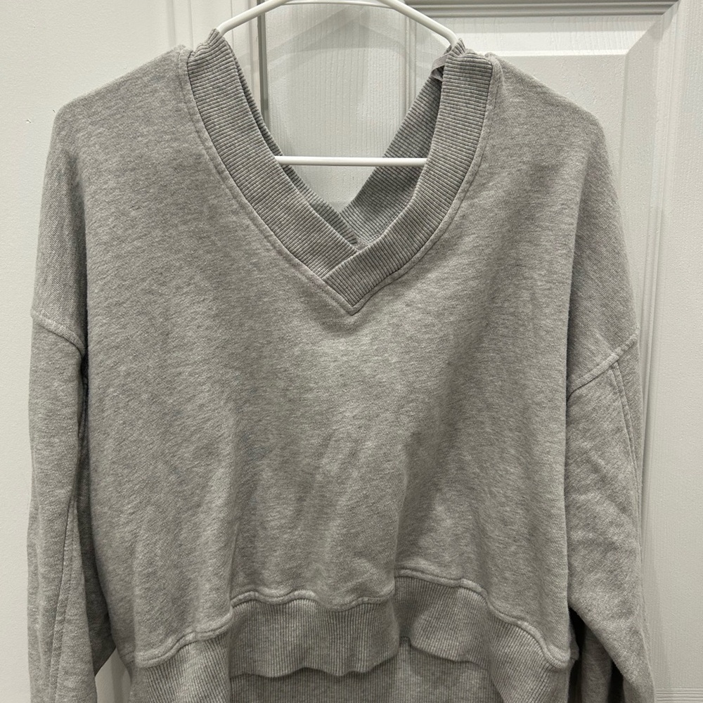 Gray V-Neck Women's Sweater